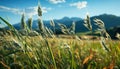 Meadow, grass, summer, rural scene, landscape, agriculture, farm generated by AI Royalty Free Stock Photo