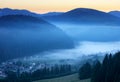 Meadow and hills at sunrise, Mlynky, Slovakia