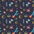 Meadow Insects Geometric Pattern