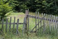 Old wooden damaged fence