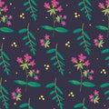 Botanical floral seamless pattern. vector flower print.