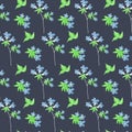 Botanical floral seamless pattern. vector flower print.