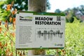 Meadow Restoration sign in The Meadoway in Scarborough, Ontario.