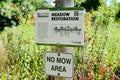 Meadow Restoration sign in The Meadoway in Scarborough, Ontario.