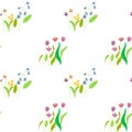 Meadow romantic colorful seamless pattern