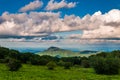 Meadow and view of Old Rag Mountain on Skyline Drive in Shenandoah National park Royalty Free Stock Photo