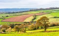 Meadows and Fields over Devon in the colors of fall, England