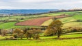 Meadows and Fields over Devon in the colors of fall, England