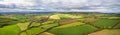 Meadows and Fields over Devon in the colors of fall, England