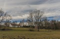 Meadows and forests near homestead in south Bohemia Royalty Free Stock Photo