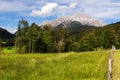 The Meadows and the Loferer SkihÃÂ¶rndl near Wiesensee, Austria Royalty Free Stock Photo