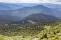 Meadows Polonyna where sheep and cows graze, hiking and tourism in Chornohora, Carpathians Royalty Free Stock Photo