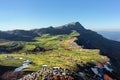 Meadows surrounding by mountains in Gorbea. Royalty Free Stock Photo