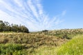 Meadows turning into hills on the Golan Heights in northern Israel