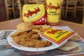 Meal at a BojanglesÃ¢â¬â¢ restaurant. Royalty Free Stock Photo