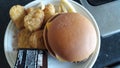 Meal deal takeaway macdonalds cheeseburgers Royalty Free Stock Photo
