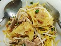 Meal of egg noodle, wonton with pork