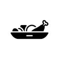 Black solid icon for Meal, food and eat Royalty Free Stock Photo