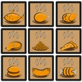 Meal icons set Royalty Free Stock Photo