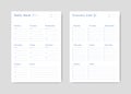 Meal menu schedule planner and shopping grocery list with checklist for print template simple design