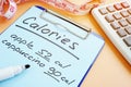 Meal plan and calorie counting for diet Royalty Free Stock Photo