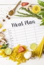 Meal Plan and Products Royalty Free Stock Photo