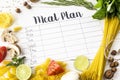 Meal Plan and Products Royalty Free Stock Photo