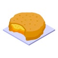 Meal potato icon isometric vector. Food cheese