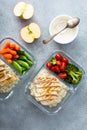 Meal prep containers with healthy lunch to go Royalty Free Stock Photo