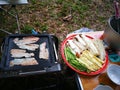 Meal prok and vegetable BBG Grilled