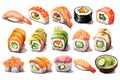 Fish seafood salmon sushi rice japan food traditional meal japanese Royalty Free Stock Photo