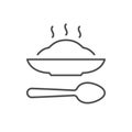Meal with spoon line icon