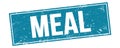 MEAL text on blue grungy rectangle stamp