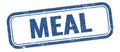 MEAL text on blue grungy vintage stamp
