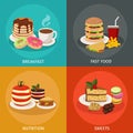 Meal Tower Square Icon Set