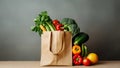 Diet healthy bag shopping food vegetable background paper fresh organic grocery Royalty Free Stock Photo