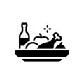 Black solid icon for Meals, grub and healthy