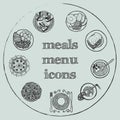 Meals menu elements - icons set 2 Royalty Free Stock Photo