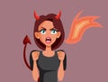 Evil Girlfriend Spitting Fire when Talking Vector Cartoon Illustration