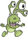 Mean Green Monster Vector Royalty Free Stock Photo