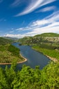 Meander of Arda River in Rhodopes Mountain, dam Kardzhali, Bulgaria Royalty Free Stock Photo