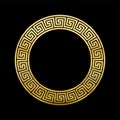 Meander Circle Golden Frame Seamless Design