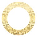 Meander Design Circle Seamless Golden Pattern Royalty Free Stock Photo