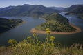 Meander of Arda River in Rhodopes Mountain, dam Kardzhali, source lies in the Bulgarian Rhodope Mountains near the village Arda Royalty Free Stock Photo