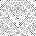 Meander greek key black white seamless pattern. Vector geometric