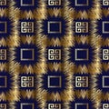 Meander greek key vector 3d seamless pattern. Geometric abstract