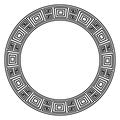 Meander Ornament on Circle Frame. Geometric round Pattern . Meandros ornate disconnected border from lines, shaped into repeated Royalty Free Stock Photo