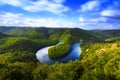 Meander of Queuille in long exposure in Auvergne land Royalty Free Stock Photo