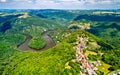 Meander of Queuille on the Sioule river in France Royalty Free Stock Photo