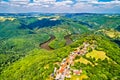 Meander of Queuille on the Sioule river in France Royalty Free Stock Photo
